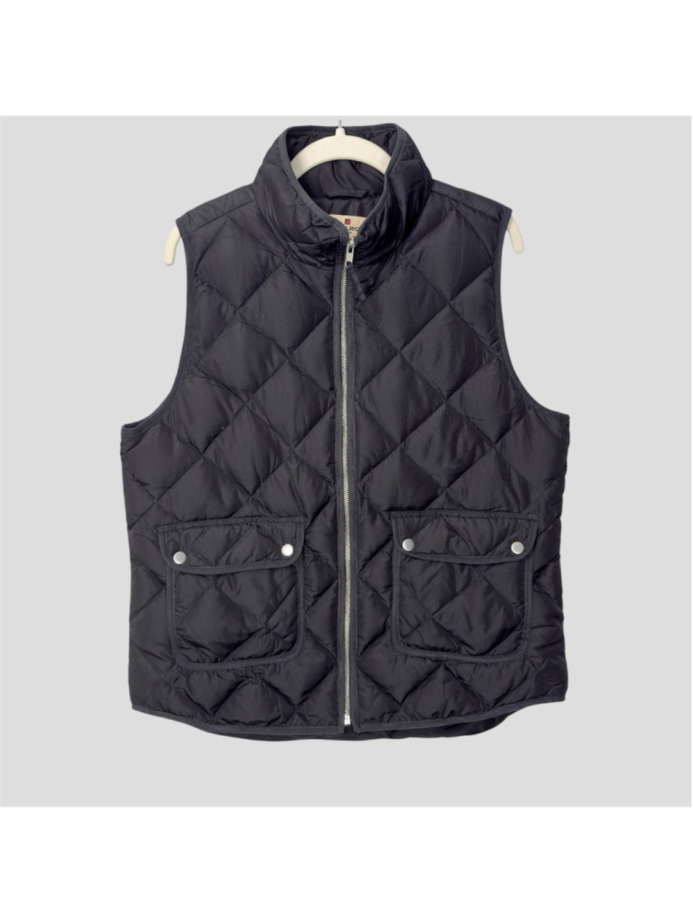 90s Woolrich Black Diamond Quilted Down Equestrian Vest Women's L Fits M - Picture 4 of 11